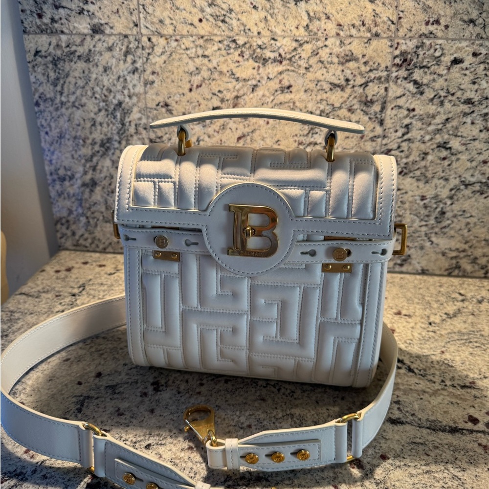 BALMAIN - BBuzz 23 Monogram Quilted Lambskin Crossbody Bag